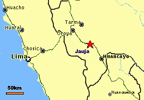 Jauja en relaci�n a Lima